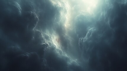 Fototapeta premium Dark Clouds Parting To Reveal Light Above