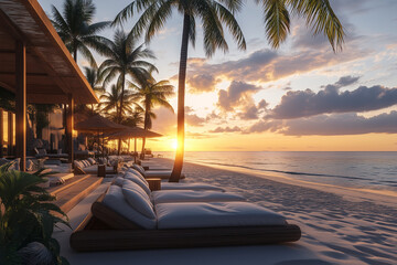 Relax in an Elite Beach Club with Luxurious Lounge Chairs for Ultimate Comfort