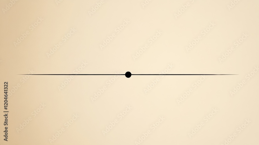 Poster minimalist design of a line with a centered dot on a neutral background in a modern art style. gener