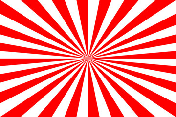 red Sunburst for the background. flag of japanese. The rising sun. White rays on red background.