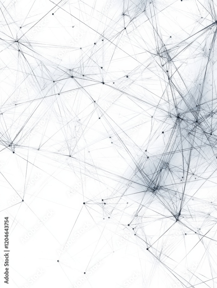 Poster Abstract network visualization representing connections and data flow in digital space. Generative AI