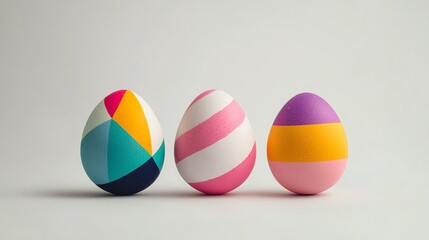Artistic unique Easter eggs, featuring bold and innovative designs