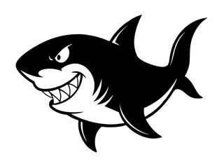 Fototapeta premium shark cartoon isolated on white background