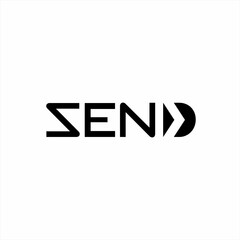 Design the word "Send" with the concept of a sent symbol on the letter D.