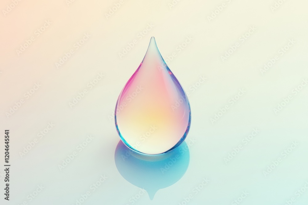 Aufkleber colorful water droplet reflecting soft light over a smooth surface in a calming atmosphere. generati