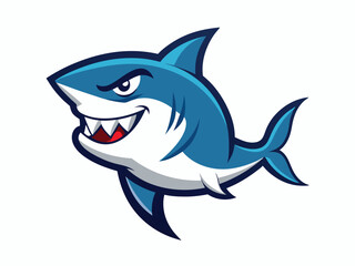 shark cartoon isolated vector on white