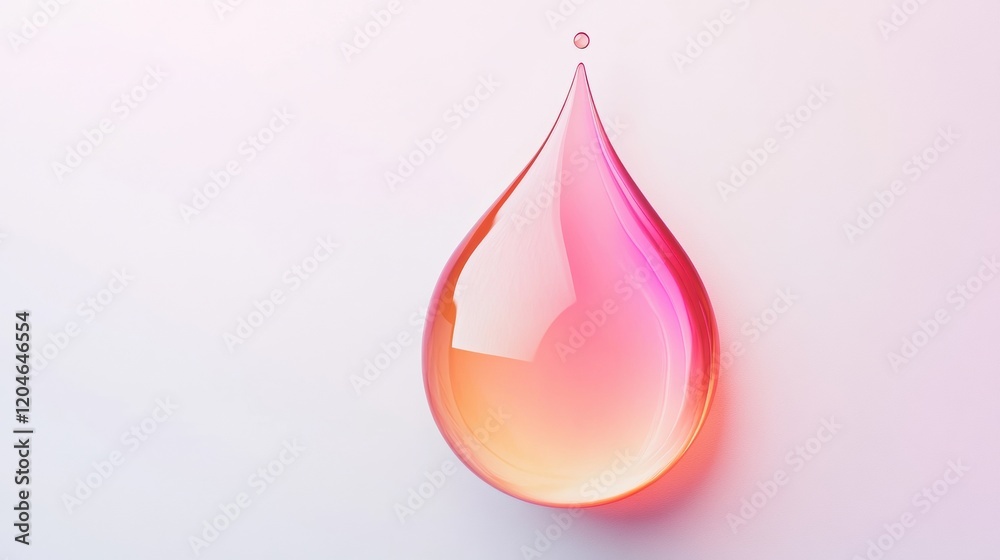 Poster colorful water droplet creates a visually striking effect against a soft background. generative ai