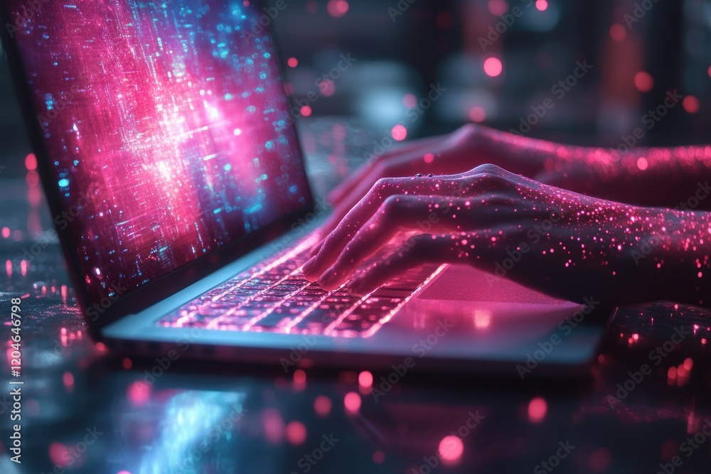 Aufkleber AI Data Analysis Automation in Futuristic Technology Integration with Artificial Intelligence and Neural Networks