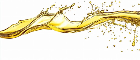 Golden Liquid Wave Splashing Abstract Background