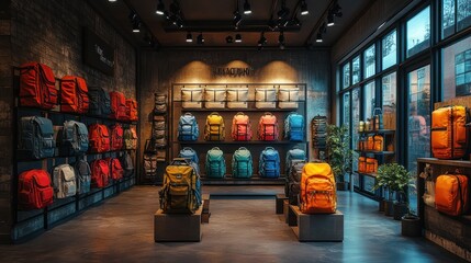 Obraz premium Osprey Backpack Store: A Showcase of Adventure Gear