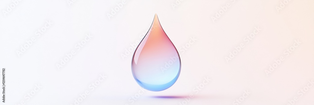 Leinwandbilder beautiful drop of water suspended in air with soft gradient colors reflecting light. generative ai