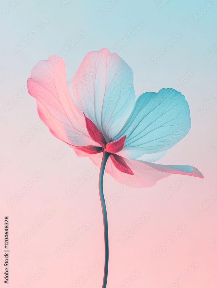 Aufkleber beautiful flower with soft pastel colors in a serene background during sunset. generative ai