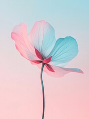 Obraz premium Beautiful flower with soft pastel colors in a serene background during sunset. Generative AI