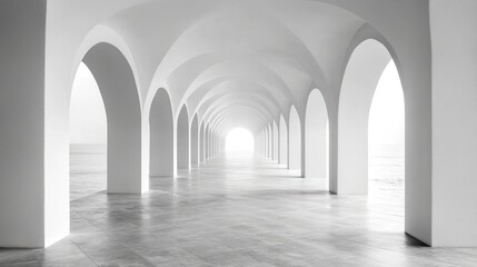 Serene White Architecture: A Pathway to Tranquility