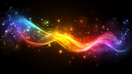 Fototapeta premium Rainbow Wave Abstract Light Sparkle Design