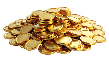 3d realistic money gold coin with transparent background