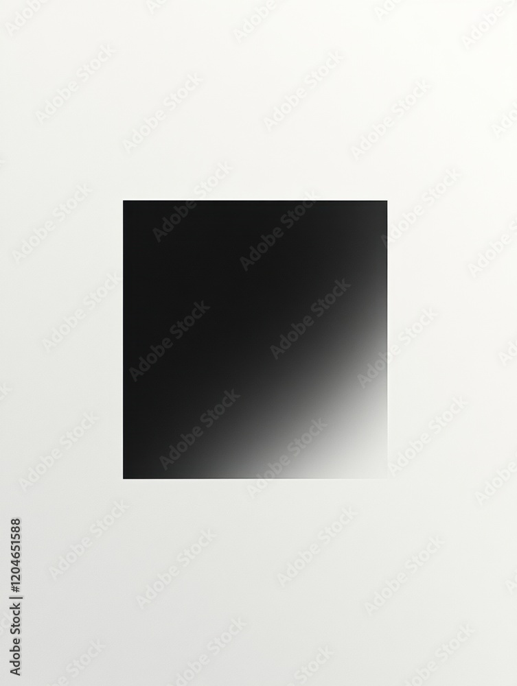 Poster Abstract gradient square with a smooth transition from black to white on a light background. Generative AI