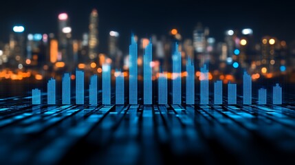 Digital Cityscape Representing Growth And Progress