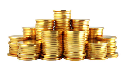 3d realistic money gold coin with transparent background