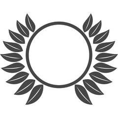 Badge with laurel outline vector