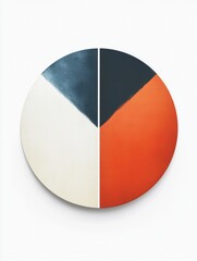 Fototapeta premium Circular artwork featuring contrasting geometric shapes in muted tones, highlighting modern minimalism and artistic design elements. Generative AI