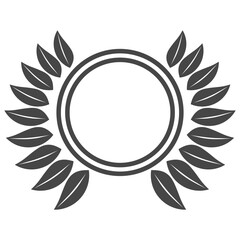 Badge with laurel outline vector