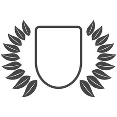 Badge with laurel outline vector