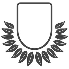 Badge with laurel outline vector