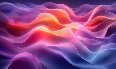 Fototapeta premium Vibrant Abstract Composition Smooth Curved Shapes in Purple and Blue with Soft Ambient Lighting