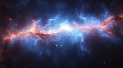 Celestial Nebula Cosmic Clouds of Blue and Orange Hues