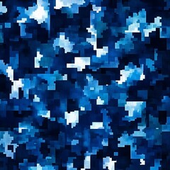 Digital camouflage background, vector seamless pattern, army blue, dark blue, and white color, with a blend of natural colors used for camouflage