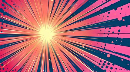 Abstract Radiating Lines Bright Colorful Design