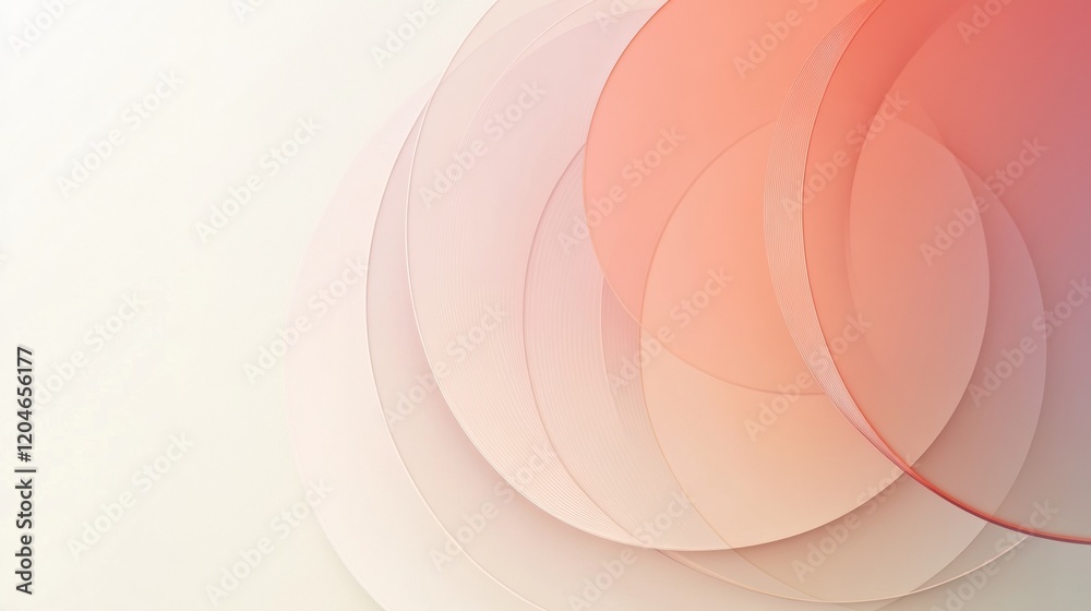 Fototapete Overlapping translucent circles create a calming visual effect in soft pastel tones. Generative AI