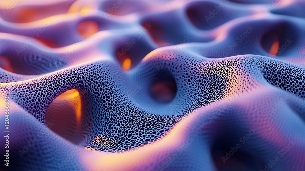Poster abstract textured surface with glowing orange highlights.