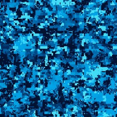 Digital camouflage background, vector seamless pattern, army blue, dark blue, and white color, with a blend of natural colors used for camouflage