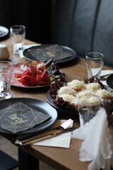 table setting for a dinner