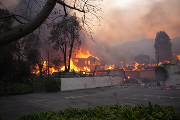 Homes destroyed from fire in the Pacific Palisades