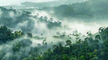misty morning in the mountains