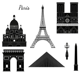 Obraz premium illustration in style of flat design on the theme of Paris. 