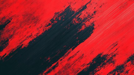 Abstract red and black brushstroke texture with bold diagonal patterns creating a vibrant artistic background