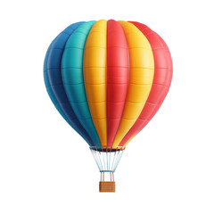Fototapeta premium Vibrant Colorful Hot Air Balloon Against Clear Blue Sky