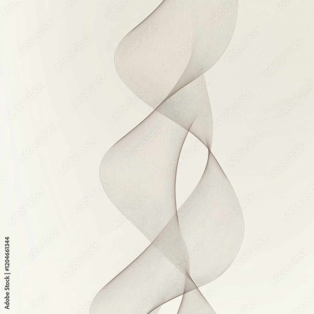 Poster Abstract swirling lines create a mesmerizing pattern in neutral tones on a smooth background. Generative AI