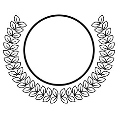 badge with laurel vector outline