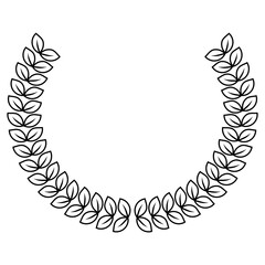 badge with laurel vector outline