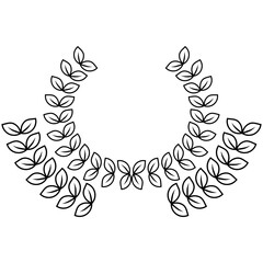 badge with laurel vector outline