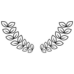 badge with laurel vector outline
