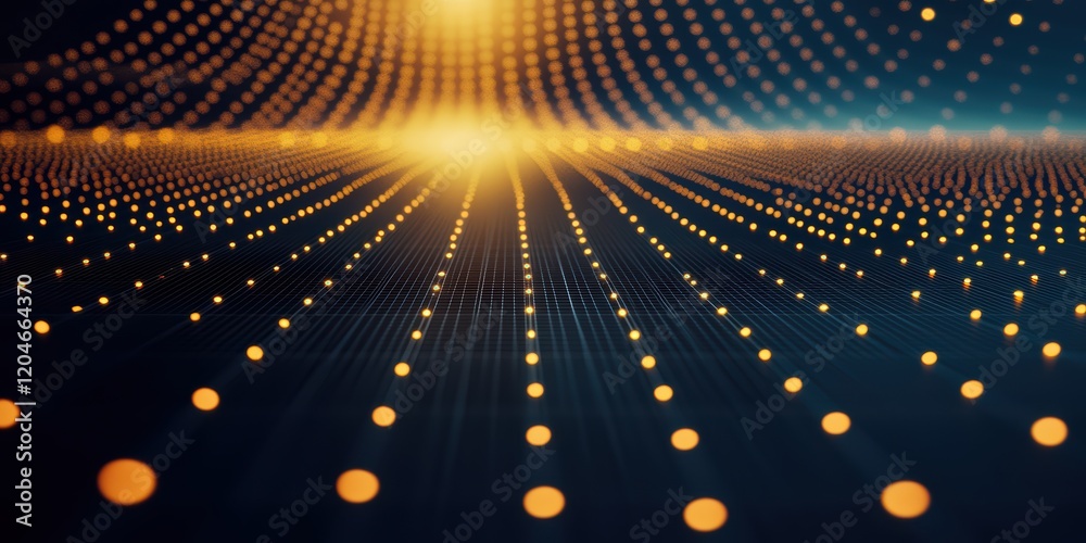 Poster conceptual visualization of dynamic particle network digital space abstract art futuristic environme