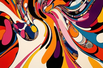 Obraz premium Colorful Psychedelic Swirls from the 1960s