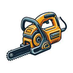 Fototapeta premium Chain saw vector illustration art work 04