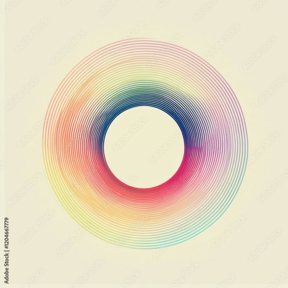 Leinwandbilder colorful concentric circles create a vibrant design with a central empty space for creative applicat